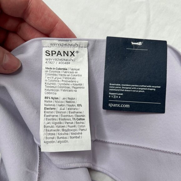 Spanx High-Waisted Purple EcoCare Shaping Thong Seamless Panty Small 40048r - Picture 4 of 6